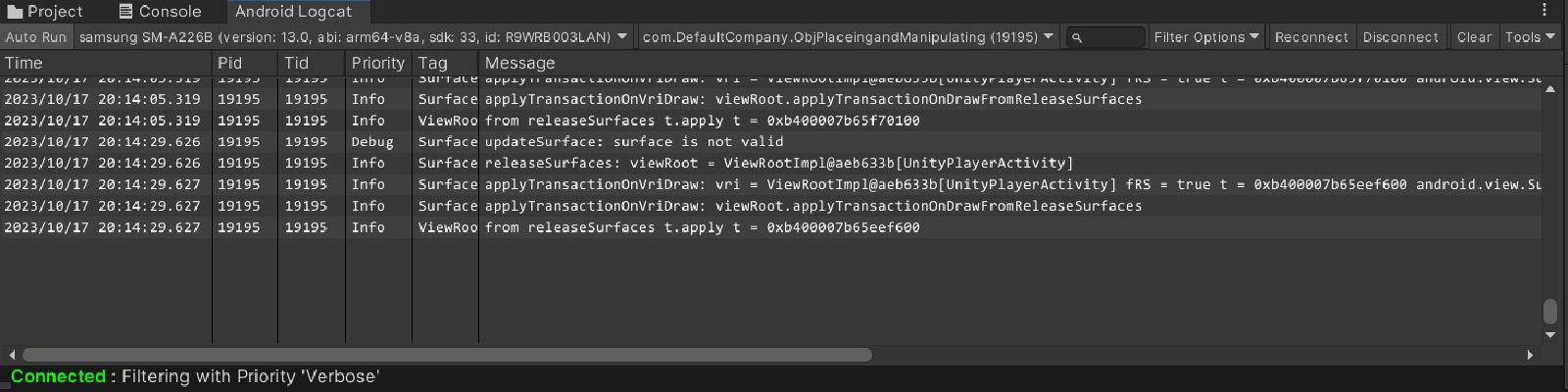 Log Android in Unity con Android Logcat
