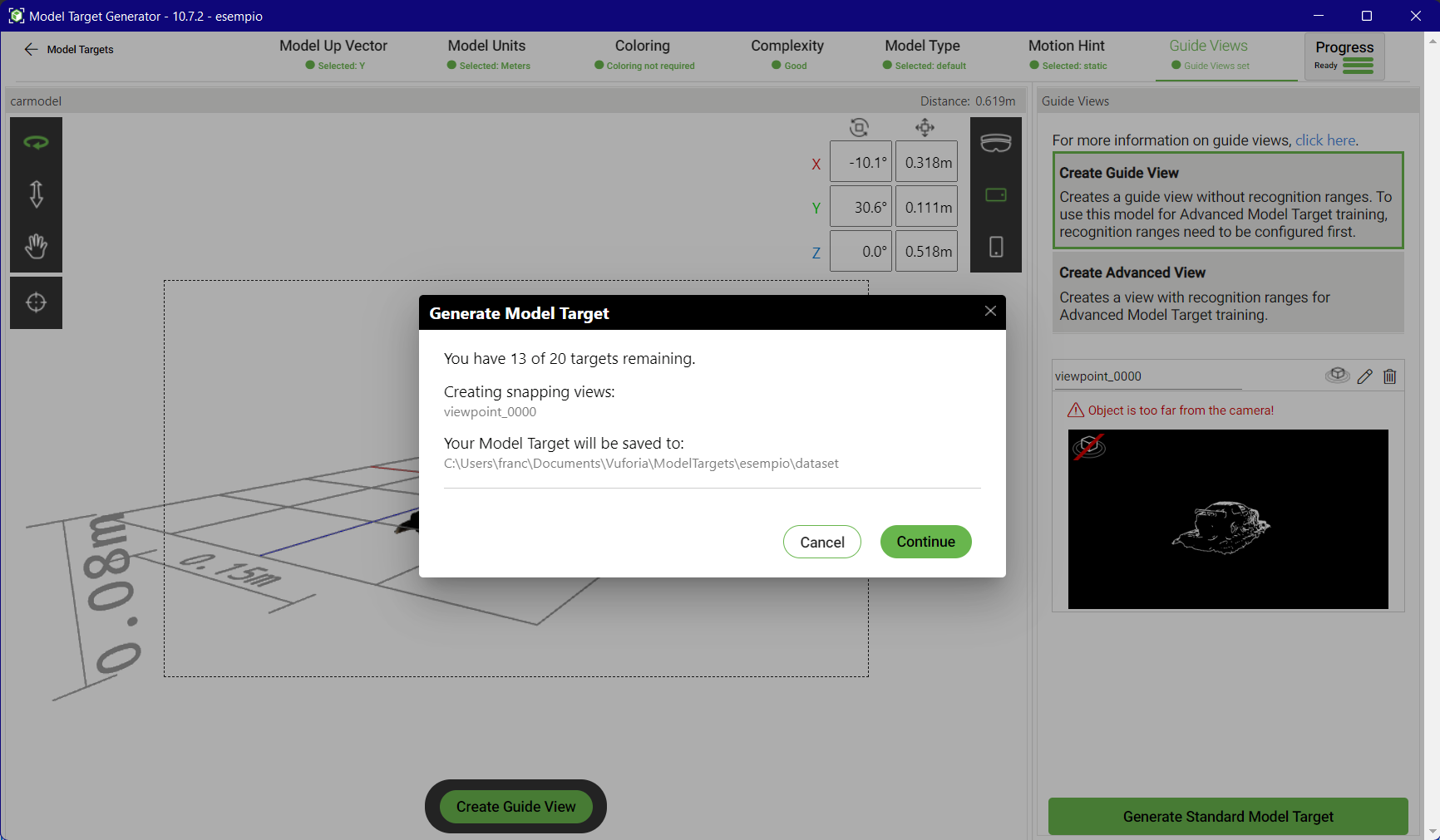 Generate Standard Model Target